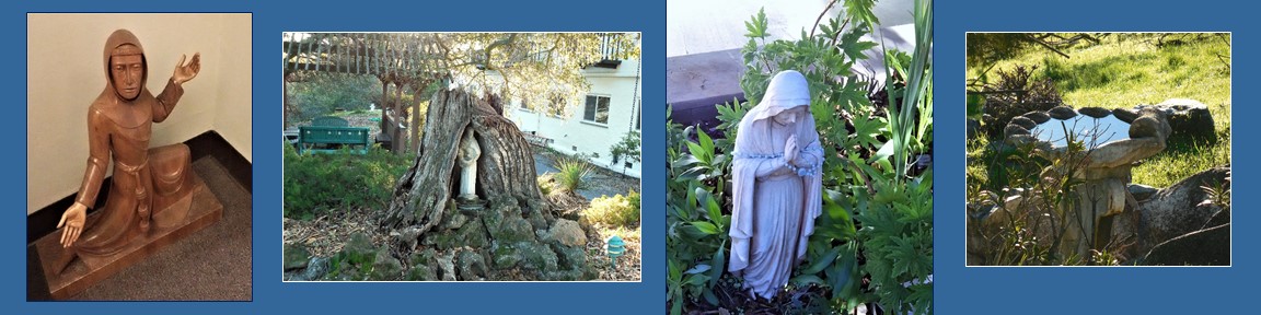San Damiano Retreat San Francisco statue and Mary statue